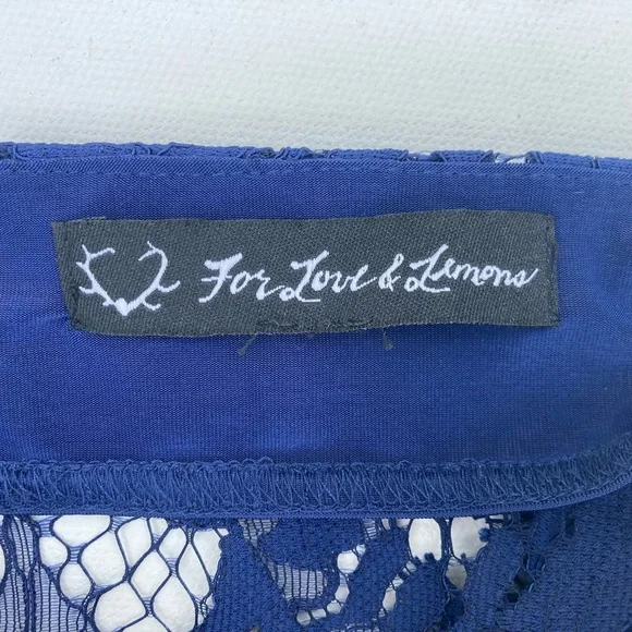 For Love and Lemons Maui Waui Blue Lace Skirt Set - Picture 10 of 16